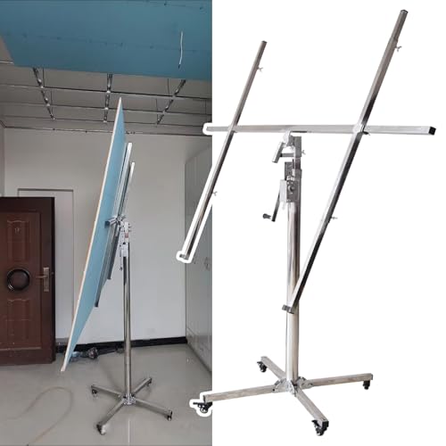 JYHHCYS Sheetrock Lift Drywall Lift Extension - Panel Hoist Jack Lifter with Rolling Caster Wheels - Portable Adjustable Telescopic Arm Panel Hoist Jack Tool Labor Saving(4m/13.1ft+Accessory)