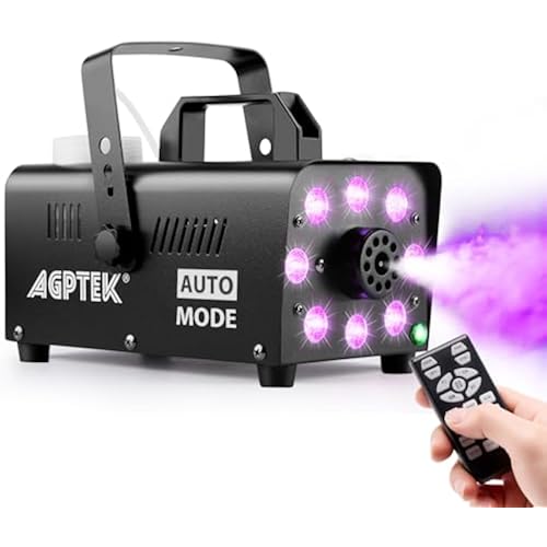 AGPTEK Fog Machine, 12 Colors, 600W Smoke Machine, Low Fluid Auto Shutoff