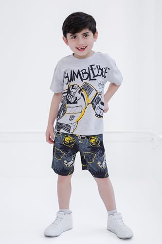 Transformers Bumblebee Big Boys Drop Shoulder T-Shirt and Shorts Outfit Set Gray 10-12 - image 2