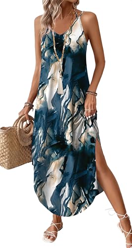 Summer Dresses for Women Vacation Maxi Dress Sundresses Halter Dress Hawaiian Long Maxi Dresses 2026 Beach Vacation Clothes Wedding Guest Cruise Outfits Travel Floral Graduation m