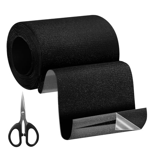 Acsatont Ruban de Réparation en Tissu Noir, 10x200 cm pour Toile, Auvent, Réparation de Meubles, Imperméable et Lavable, Ruban Adhésif Super Fort, Stickers de Colle...