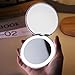 Miffy Handheld LED Makeup Mirror, Foldable 2-Side 1x/10x Magnification,Pocket Small Lighted Mirror for Travel, Rabbit Shape (Pure White)