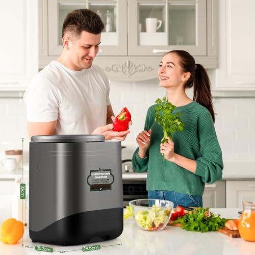 Huanyu Elektrischer Küchenabfallkomposter Smart Kitchen Waste Disposer mit Sichtfenster 3L Food Cycler Elektrischer Komposter