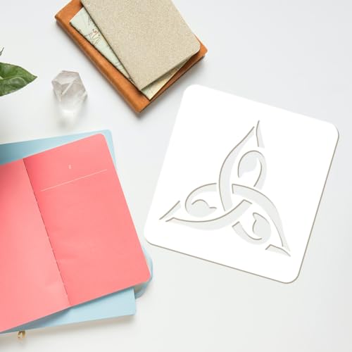 FINGERINSPIRE 9PCS Spiritual Symbols Stencils for Painting 15x15cm Reusable Religion Symbols Drawing Templates Plastic PET Moon Star Lotus Flowers Painting Stencils for Wall Floor Decoration - Image 3