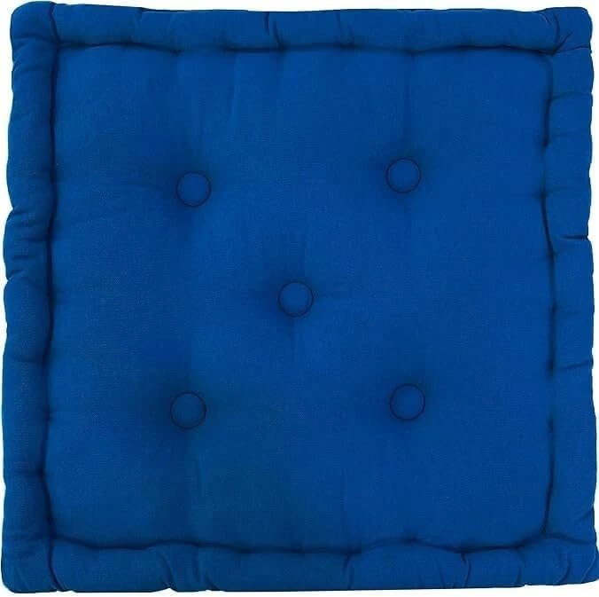 CASVO Thick Tufted Armchair Booster Cushion Firm Seat Pad Riser for Floor Sofa & Chair Supportive Adult Comfort Pillow for Home Office or Elderly Seating (Royal Blue)