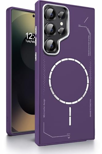 Image of DIZORO Premium Magnetic Case for Samsung S24 Ultra, [Military Grade Drop Protection][Fit for MagSafe], Slim Anti-Fingerprint & Soft Touch Full Body Protective Cover for Samsung S24 Ultra (Deep Purple)