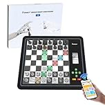 Electronic Chess Set, Computer Chess Game, Smart Chess Board, Chess Set Board Game, Electronic Chess Game, LEDs, Built-in Battery, Great Partner for Play and Practice (Black)