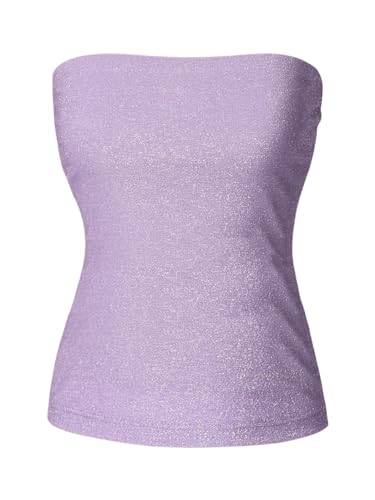 Image of MixMatchy Women's Stretchy Strapless Tube Top Y2K Bandeau Top