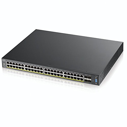 Zyxel 48 port Gigabit Layer 2 managed PoE+ switch, 375 Watt, 4x 10G [XGS2210-52HP]