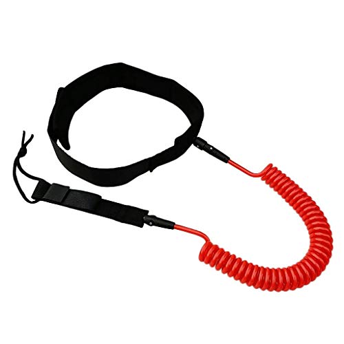 Coleira de 3 m com 7 mm enrolada da menolana – Rodas duplas de aço inoxidável – para surfe e placa d