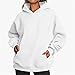 Womens Oversized Pullover Hoodies Winter Casual Fleece Sweatshirts Cute Hoodie Sweater Fall Outwear with Pockets (White,Small)