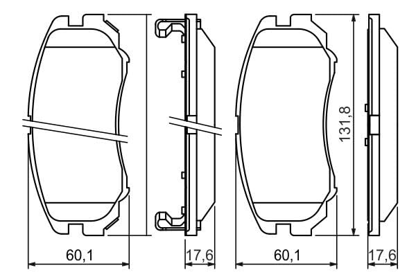 0 986 494 881 BOSCH BP1023 Remblokken Low-Metallic, Met