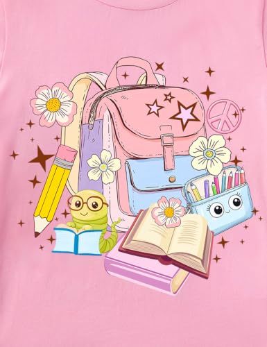 Image of Girls' School Days Short Sleeve Shirts Graphic T-Shirts Size 5-8