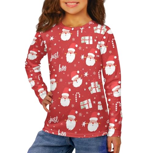 Image of Girls Long Sleeve Shirts Casual Crewneck Soft T-shirts for Girls 3-16 Years Old