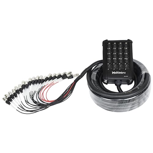 Speakers Low Profile XLR Send Circuit Board Snake Cable, Small Footprint XLR Box Snake for Live, Recording, Stage, Studio, 16 Channel 4 Return 50 Feet Long