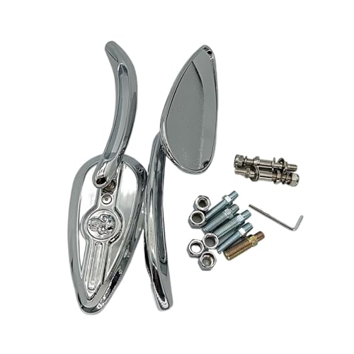 Rétroviseurs universels pour moto 8mm 10mm argentés