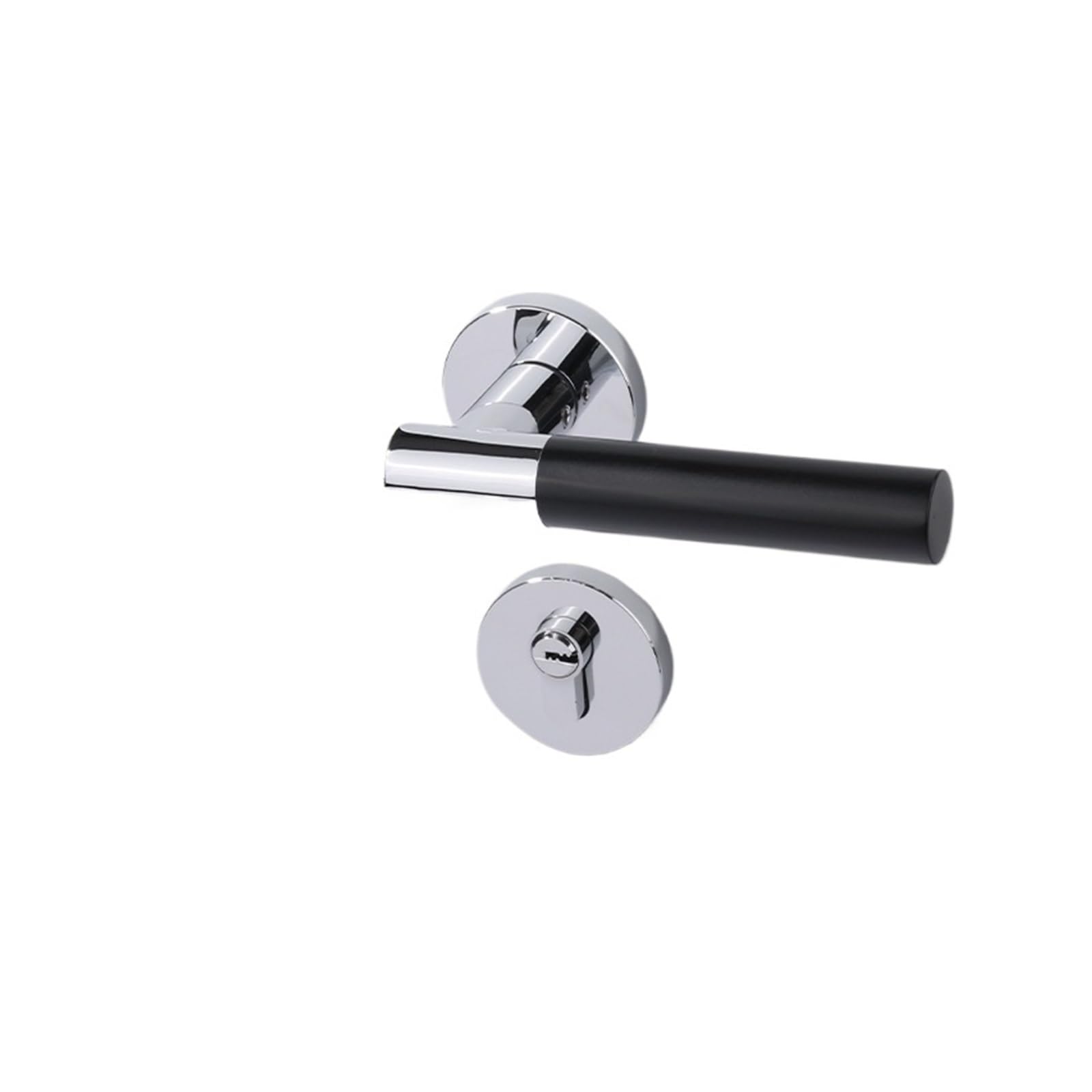 Door Indoor Magnetic Lock Bedroom Handle Bathroom Bronze Wooden Home Silent Split(D31 S945 Bright Chrome Black)