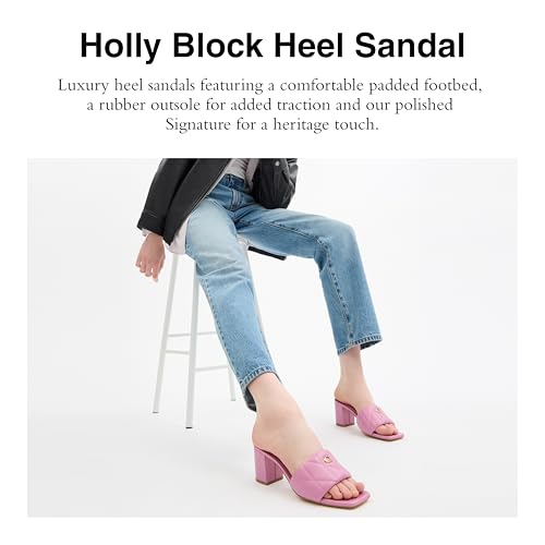 Image of COACH womens Holly Block Heel Sandals With Quilting