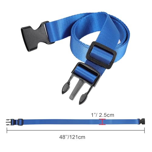 Image of Vigorport Utility Straps Quick Release Nylon Backpack Accessory Bag Strap,Adjustable for Hiking,Travel,Outdoor Sports-4 Pack (Blue, 1 inch W-48 L)