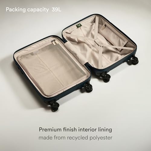 ANTLER - Single Stripe Hard Shell Cabin Suitcase, 55x40x20cm 39L, Lightweight, 4 Spinner Wheels - Adjustable Handle, Carry On Luggage Approved by easyjet, Ryanair & British Airways, TSA Lock - Indigo - Image 6