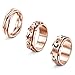 LOLIAS 3 Stück Spinner Ringe für Frauen Edelstahl Zappelband Ringe Set Triple Interlocked Rolling Moon Star Damen Ring zum Stressabbauen Hochzeitsversprechen 49