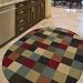 Ottomanson Ottohome Collection Contemporary Checkered Design Non-Skid Rubber Backing Modern Area Rug, 5' X 6'6" Oval, Multicolor