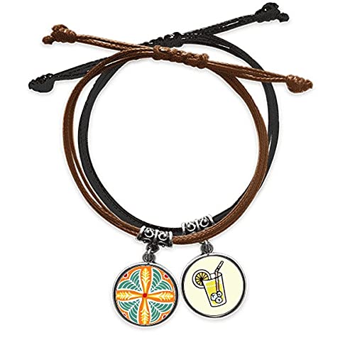 Bracelet cuir Mexique Totems façonné main avec détails civilisation antique
