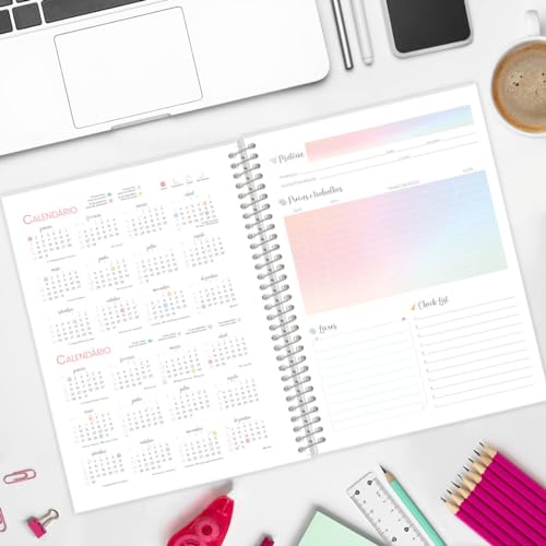 Caderno Colegial Feminino Spot Glitter Rosê 15 Mat