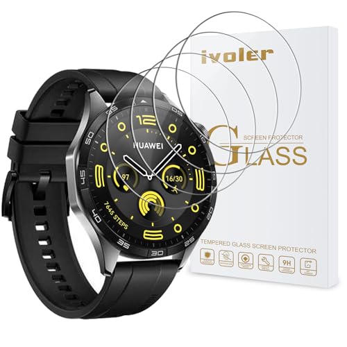 ivoler 4 Piezas Protector de Pantalla para Polar Pacer/Polar Pacer Pro, Cristal Vidrio Templado Anti-Arañazos, Dureza 9H, Antihuellas, HD Transparente, Sin Burbujas