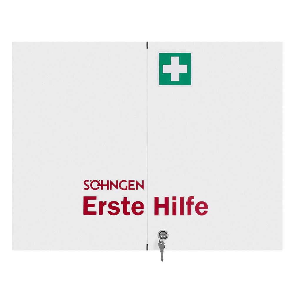 Verbandschrank London Söhngen, gefüllt DIN 13169, 2-türig, 60,4 x 17 x 46,2 cm, Art.-Nr. 70831 | Erste Hilfe Schrank | Verbandsschrank | Sanitätswandschrank