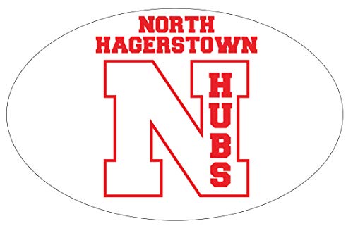 North Hagerstown High School Hubs Hagerstown Maryland Sports Team 9” x 14” Jumbo Oval Mascot Magnet