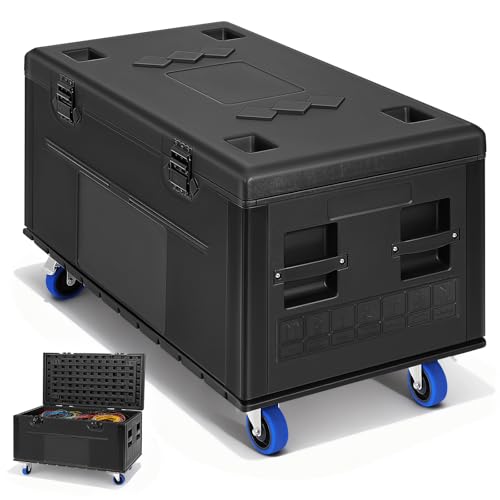 Rolling Road Case with Heavy Duty Silent Wheels, 44" Stackable