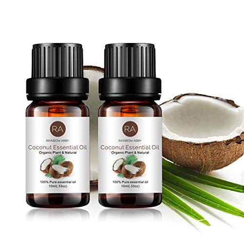 2 Bottles Coconut Essential Oil Single 100% Pure Aromatherapy Essential Oils For Diffuser, Humidifier, Massage, Spa, Candles, Soaps, Perfume - 2 X 10Ml #TOP5