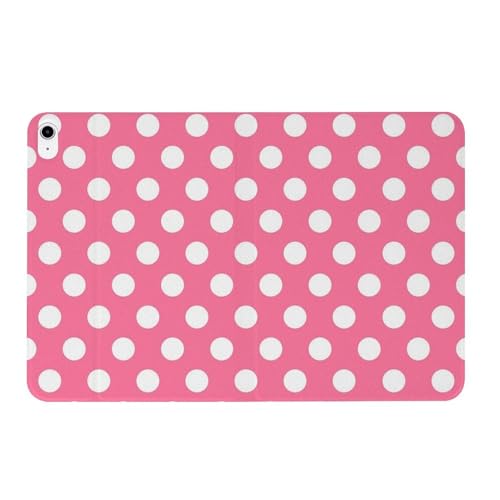Coque iPad 10e génération antichoc fine rose à pois avec support - 6