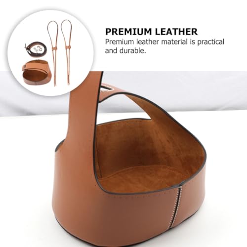 Kit para hacer bolsos de cuero marrón con accesorios prácticos de tejer 4