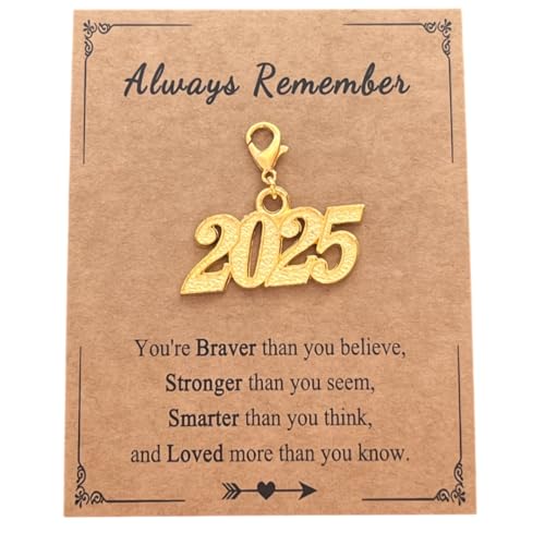 2025 Graduation Tassel Date Charm Gold Clip-On Charms Class of 2025 Durable Alloy Metal Souvenir Charms for College & High School Graduates