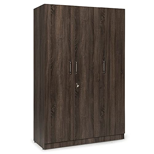 Image of Wakefit Wardrobe | 1 Year Warranty | Engineered Wood Almirah, Cupboard for Clothes Storage | 3 Door, 1 Drawer, 1 Hanging Space | Gingham - Napa Oak