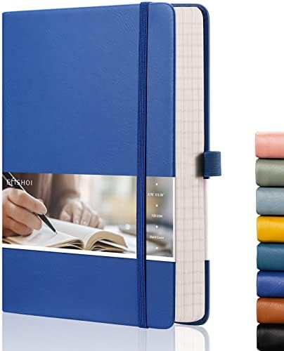 A5 Notebook Hardback Journal by EMSHOI Vegan Leather Thick 120gsm Lined Premium Cream Paper A5 Lined Note Book - Travel Journal Notepad A5 Diary Work Writing Book- 256 Thick Pages (Yellow, Ruled)