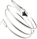 pulsera egipcia plata Uso: los grabados en forma de diamante inspirados en piel de serpiente a lo largo del puño desde la cabeza del diseño hasta su cola imitan el aspecto de las escamas y dan vida a esta pulsera