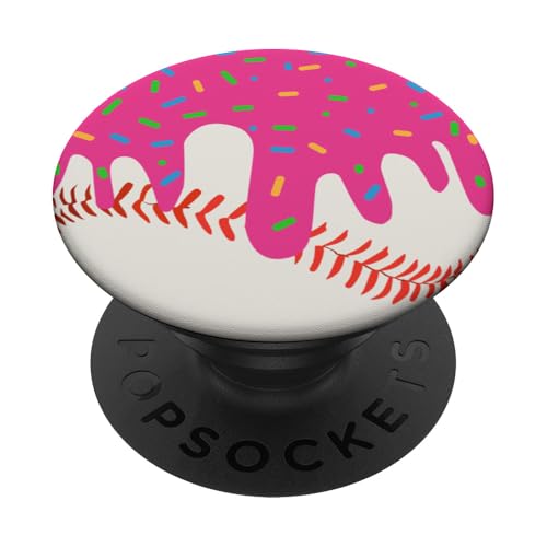 Dripping Ice Cream Baseball with Sprinkles PopSockets Adhesive PopGrip