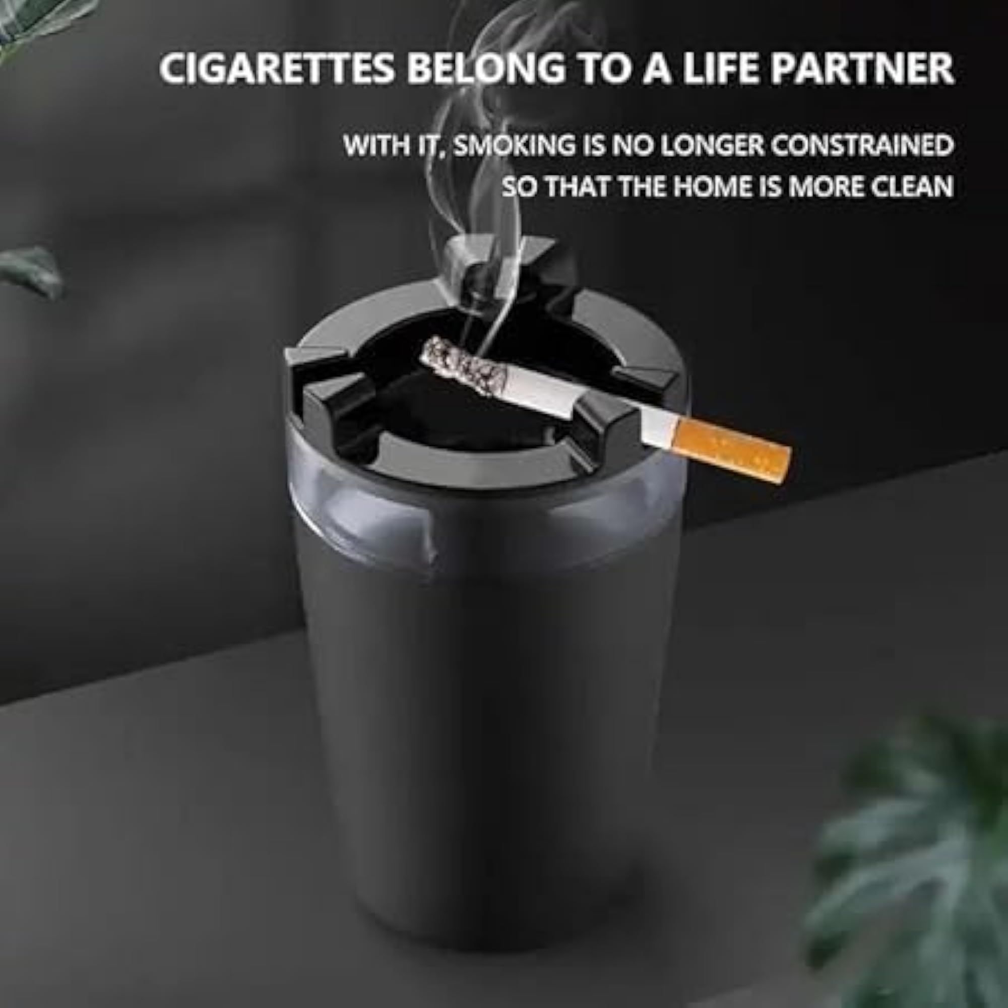 Windproof Cigarette Ashtray with Water Tank, Portable