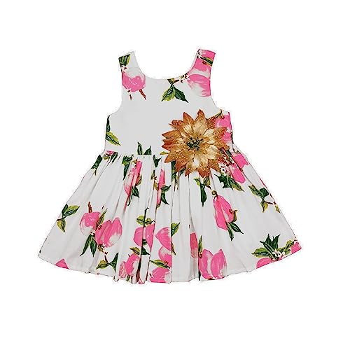 Image of ANNECA Fashion Kids Baby Girls Cotton Floral Printed Mid /Knee Length Casual /Festive Dress Frock