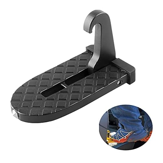 Auto Türstufe Klappbare Autotür Pedal Klappleiter für Autos einfachen Zugang zum Dach und Dachträger des Autos, Universal Doorstep Passt die Fahrzeug mit Den U Türfallen SUV, Jeep, RV-Schwarz