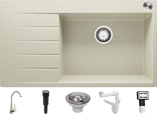 Lavello Cucina Beige 90x50 cm, Lavello in Granito