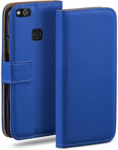 Étui Huawei P10 Lite moex contre les rayures d'écran avec rabat bleu