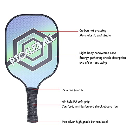Raquetes de pickleball, conjunto de raquete de pickleball de equilíbrio superior silencioso para tre