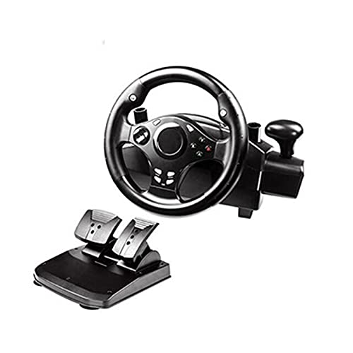 Speedracing Simulation Driving Wheel Steering Wheel Pedals for Pc Steering Wheel Vibration Feedback Schwarz4 In 1 Steering Wheel for Pc/ps3/ps4/xone Seven-In-One Cable Binded Dual Vibration Wheel