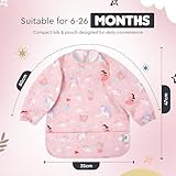 Cheeky Monkey® Baby Bibs with Sleeves Waterproof Weaning Essentials for 6-24 Months | Easy Clean | Coverall Long Sleeve Bibs | Machine Washable baby weaning bib | Ideal for Feeding and Dribble - Image 2