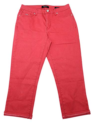 Nine west women's pure luxe chrystie capri jeans (10, raspberry w…