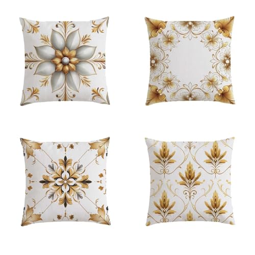 Taie oreiller geometry gifts lot de 4 housses de coussin motif carré